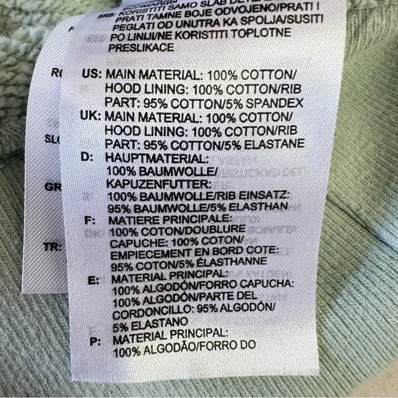 Adidas Mint Green White Logo Hoodie Soft Cotton Terry Pockets Lined Hood - Picture 8 of 8